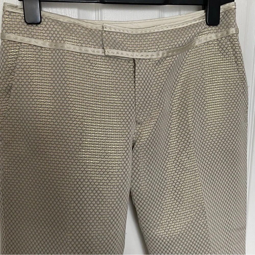 Y and Kei Water the Earth gold shimmer metallic straight leg pants EU42 US6